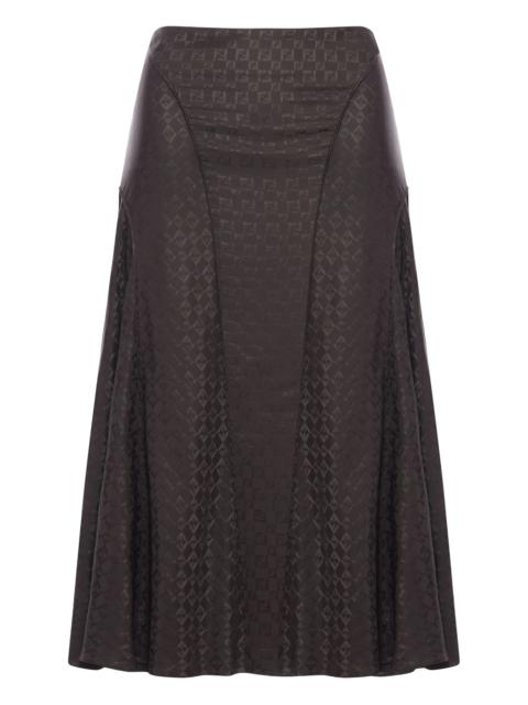 FENDI Fendi Logo-plaque Flared Midi Skirt