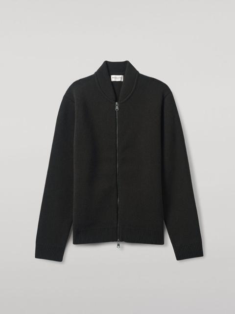 Johnstons of Elgin Cashmere Milano Stitch Grey Zip Jacket