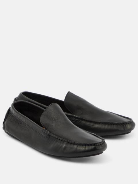 The Row Lucca leather moccasins