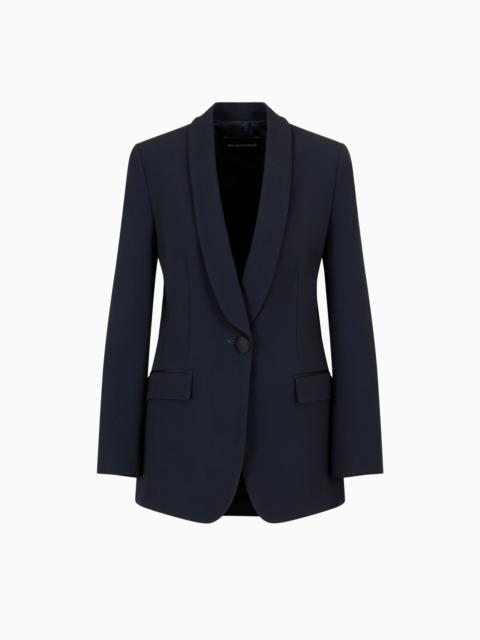EMPORIO ARMANI Envers-satin, shawl-collar jacket