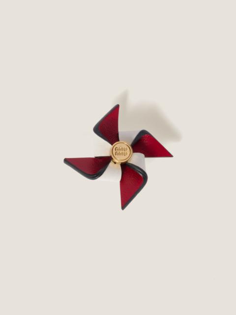 Miu Miu Leather pinwheel brooch