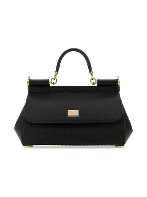 Dolce & Gabbana Black Leather Medium Sicily Handbag