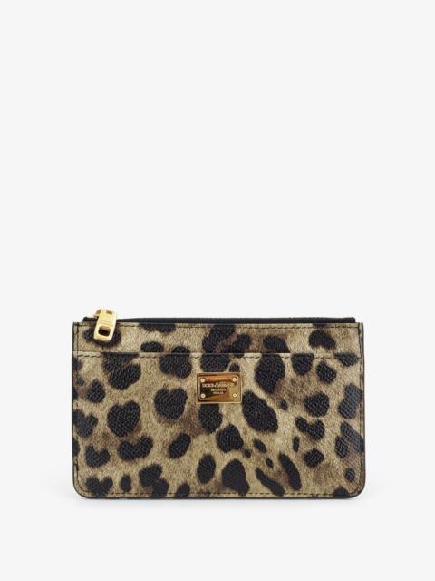 Dolce & Gabbana Dolce & Gabbana Hammered Leather Card Holder Animal Print