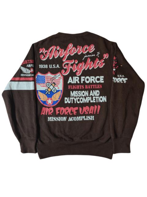 Military - Rough Japanese Brand Air Force USA Fight Battle Sweatshirt