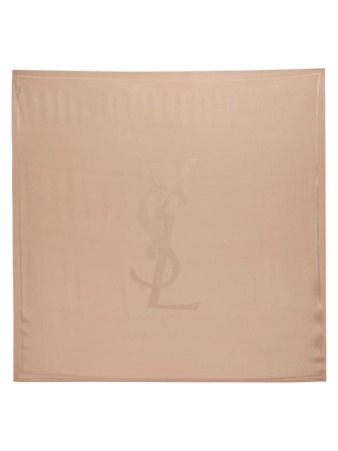 Saint Laurent Grand Logo-jacquard Silk Scarf