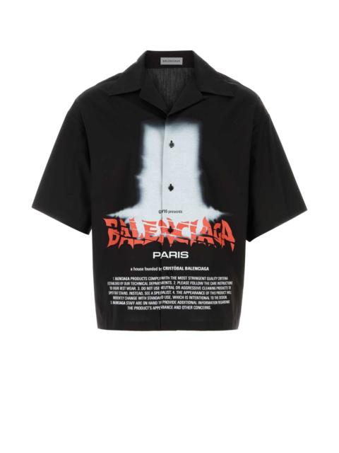 BALENCIAGA Balenciaga Men Black Poplin Shirt