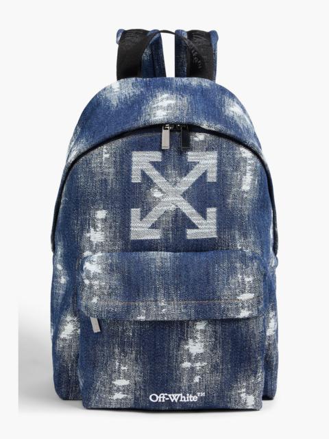 Off-White Heritage distressed denim backpack