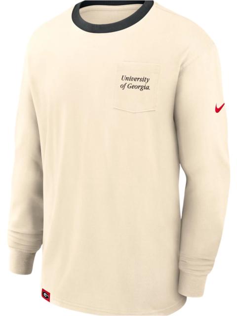 Nike Nike Men's Georgia Bulldogs Natural Max 90 Pocket Logo Long Sleeve T-Shirt