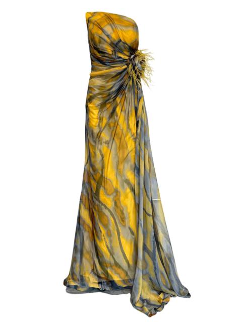 Other Designers Strapless Yellow Cocktail Dress