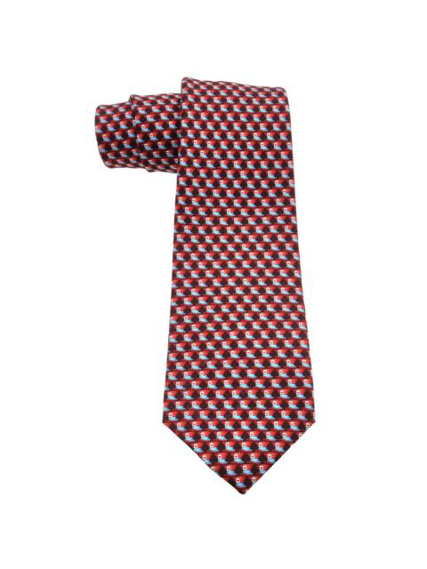 BVLGARI Bvlgari Bordeaux Pictorial Silk Tie