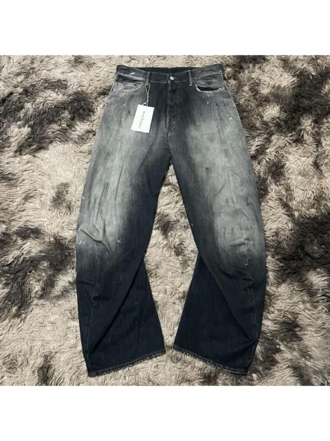 Acne Studios Acne Studios 2006F Black Splatter Paint Curved Jeans 