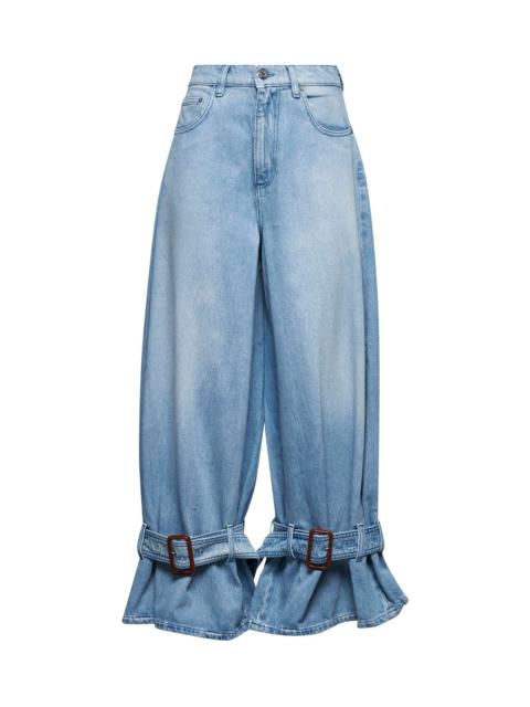 J.W. ANDERSON - Jw Anderson Women Blue Denim Buckled Cuff Jeans