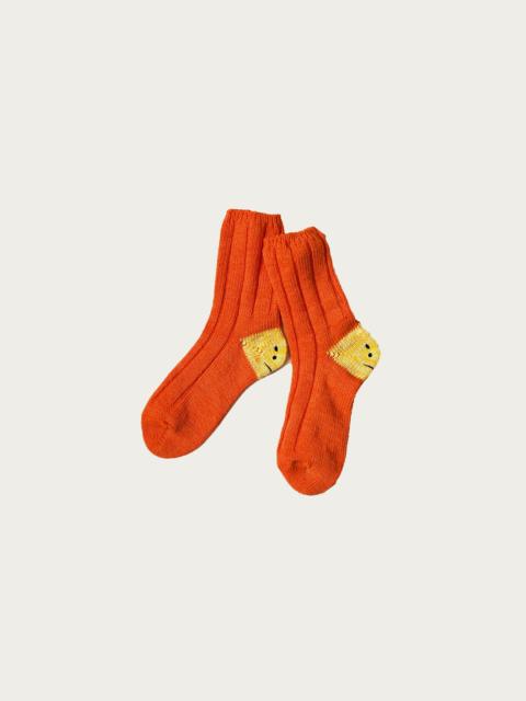 Kapital 56 Yarns MA-1 RAINBOWY HAPPY HEEL Socks - Orange