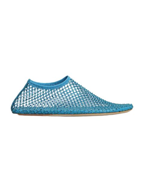 CHRISTOPHER ESBER Minette Flat Ballet Flats In Cyan Nylon And Leather