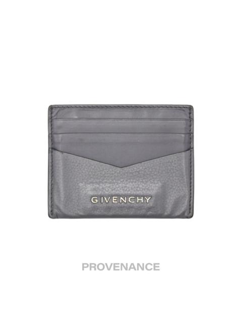 Givenchy Logo Card Holder Wallet - Grey Leather