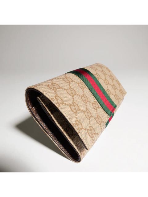 GUCCI Gucci GG Wallet with Web Detail Beige Women