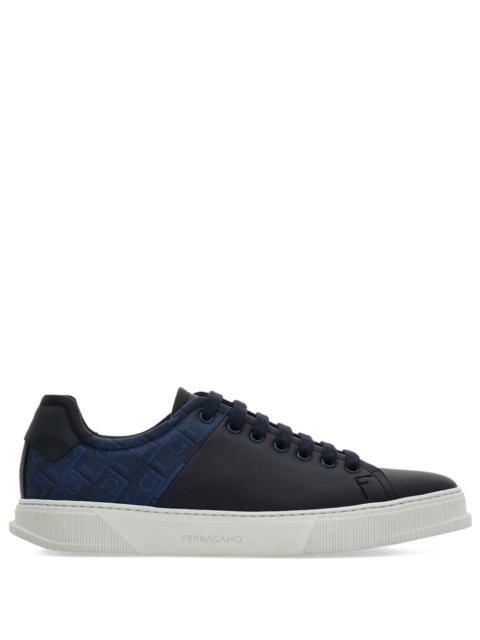 FERRAGAMO Ferragamo Men Clayton Monogram Jacquard Leather Sneakers