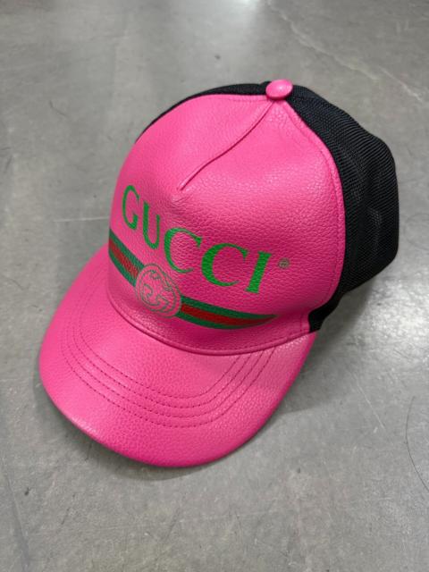 GUCCI Gucci leather pink hat
