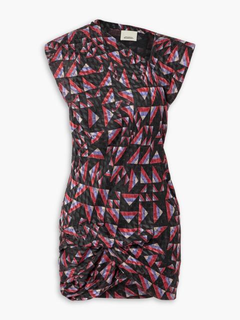 Isabel Marant Printed dévoré-voile mini dress