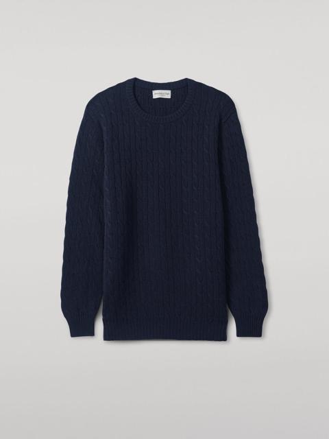 Johnstons of Elgin Cable Knit Navy Cashmere Jumper