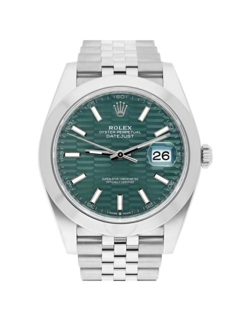 Rolex Datejust 41 Mint Green Fluted Dial Automatic Men's Jubilee Watch M126300-0022