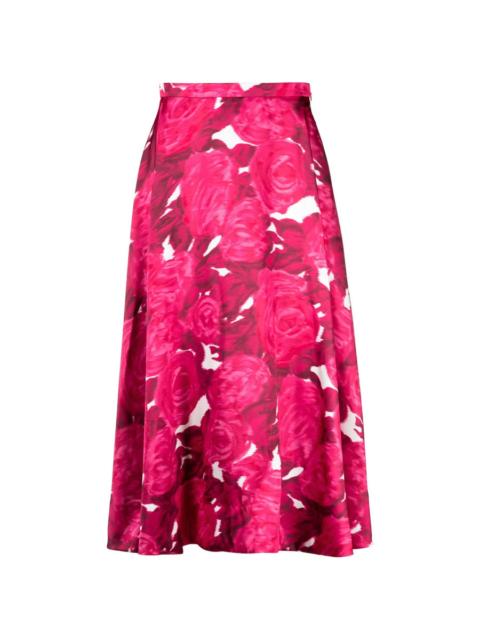 Valentino Valentino Garavani Blurred Rose-Print Skirt
