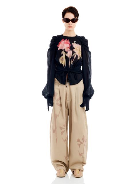 Collina Strada BLACK FLOWER DRIP IRIS TOP