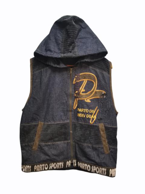 Other Designers Denim Jacket - Porto Sports Denim Jacket Sleeveless With Hoodie