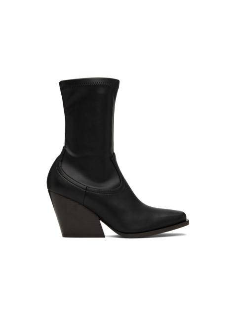 Stella McCartney Black Faux-Leather Cowboy Boots