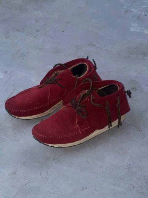visvim Visvim FBT Suede Fringe Moccasin Sneakers Red