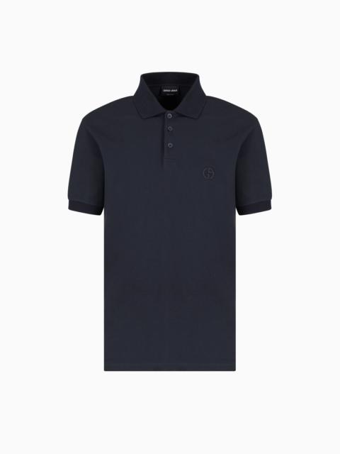 GIORGIO ARMANI Stretch cotton piqué polo shirt