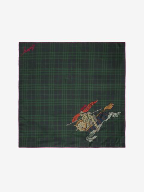 Burberry Crystal EKD Check Silk Scarf