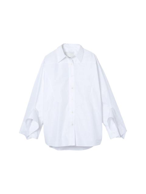 draped-cuff poplin shirt