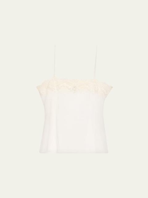Chloé Fitted Lace Embroidered Tank Top