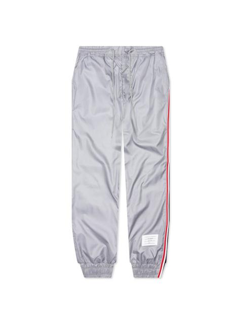 Thom Browne THOM BROWNE RIPSTOP RWB SIDE STRIPE TRACK PANTS - LIGHT GREY