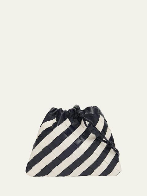 Bottega Veneta Dustbag Small Striped Leather Pouch Crossbody Bag