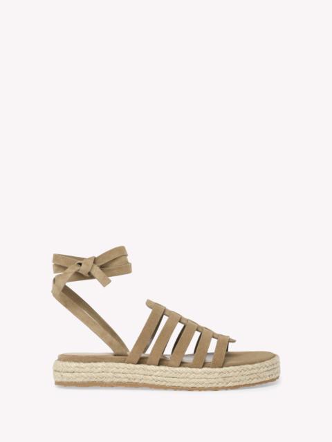 Gianvito Rossi Gianvito Rossi Pompei Espadrillas Sandal in Brown Suede Leather at Nordstrom