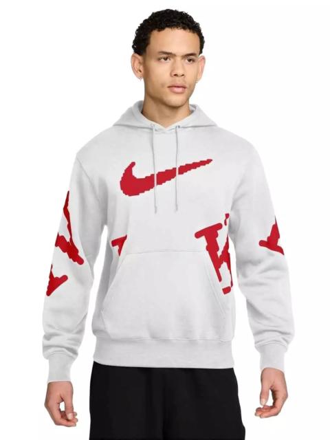 Nike Men's Sportswear Club Fleece Hoodie - White/Red