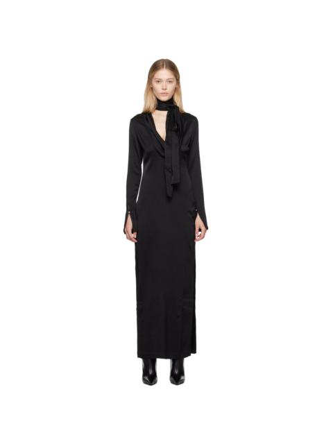 Blumarine Black Cowl Neck Maxi Dress