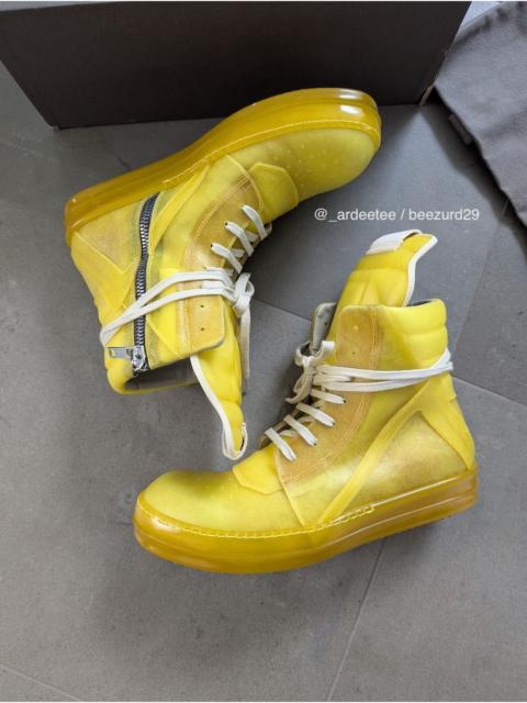 Rick Owens *NEW* APPARITION SEMI-TRANSPARENT LEATHER GEOBASKET SNEAKERS