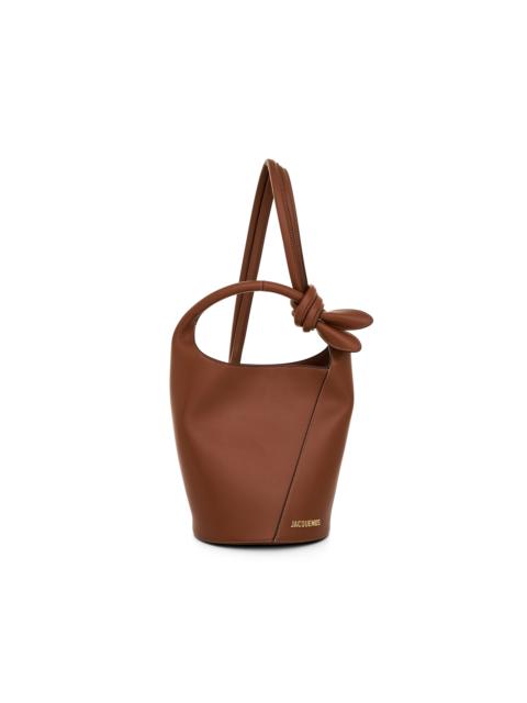 JACQUEMUS Le Petit Tourni Leather Bag in Light Brown 2