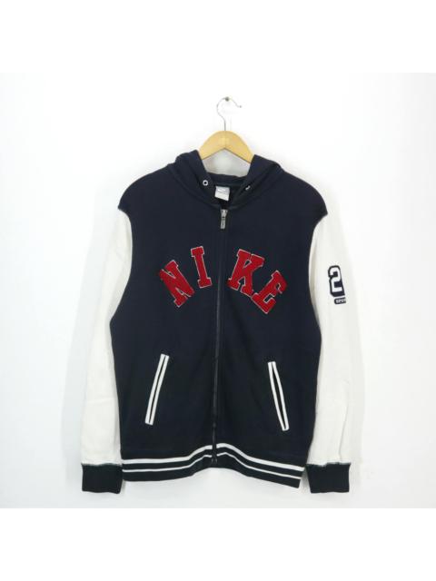 Nike Big Logo Hoodie Full Zipper Pullover Jumper Two Tone Raglan