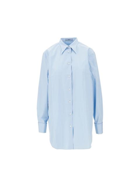 Prada Prada Creased Effect Poplin Shirt Blue