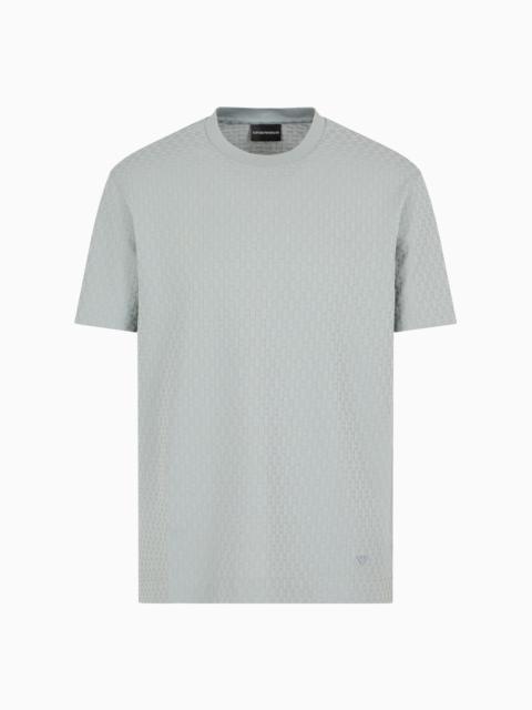 EMPORIO ARMANI 3D-effect ASV embossed jacquard jersey T-shirt