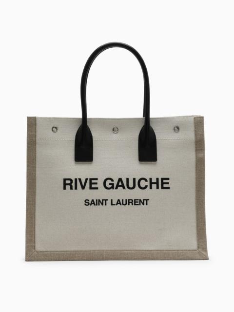 Saint Laurent Small Rive Gauche Nylon Tote Bag In Black