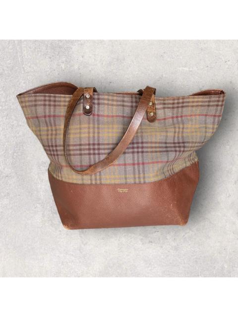 UNDERCOVER Undercover Brown Plaid Tote Bag