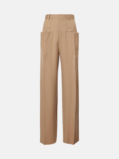 Victoria Beckham Pinstripe virgin wool wide-leg pants