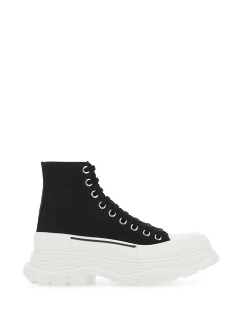 Alexander McQueen Alexander Mcqueen Women Black Canvas Tread Slick Sneakers