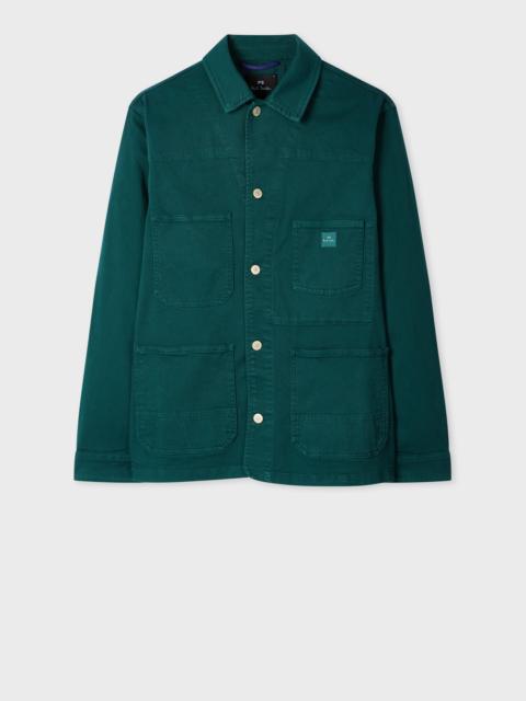 Paul Smith Teal Green Garment-Dyed Denim Work Jacket