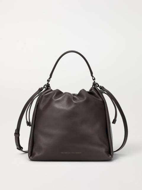 Brunello Cucinelli Mellow bucket bag in soft leather with monili